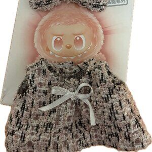 Labubu Hand Made Preppy Pink Shift Dress and Bow